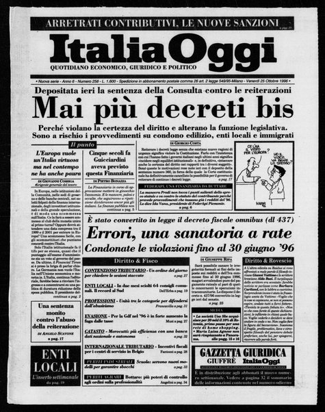 Italia oggi : quotidiano di economia finanza e politica